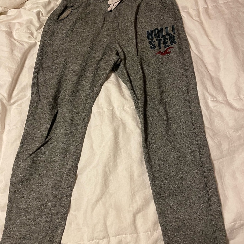 Hollister Charcoal Joggers with Navy Logo